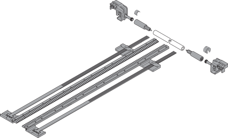 TANDEM Stabilizacja boczna, dł.=600 mm, KB=1400 mm, pełen wysuw, do przycięcia