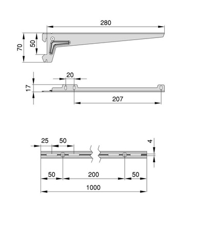 JAGMET - zestaw regałów 3 półkowych - gł. 280 mm