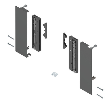 Mocowanie frontu MERIVOBOX , do szuflady wewnętrznej z elementami dekoracyjnymi, lewe/prawe, kolor - antracyt mat