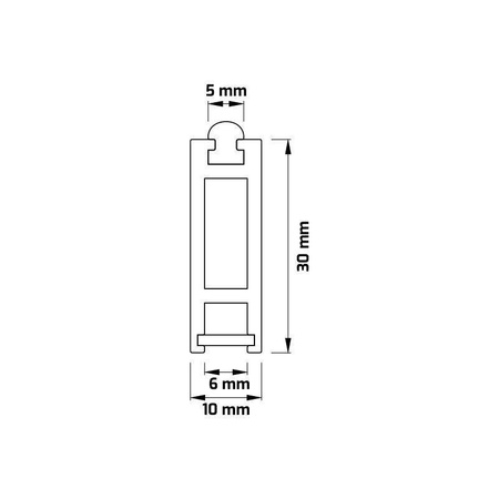 drążek SLIM led 2m - aluminium