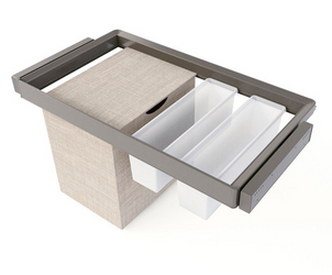 Zestaw Quartz – rama z cichym domykiem, kosz tekstylny i 2× taca