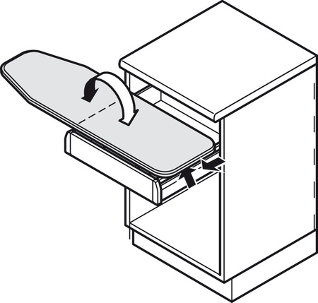 deska do prasowania, Ironfix, montaż w szufladzie, pokrowiec aluminium