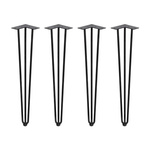 Emuca - Hairpin 3 Rod - pakiet 4 nóg stołowych, wysokość 710mm, , czarny