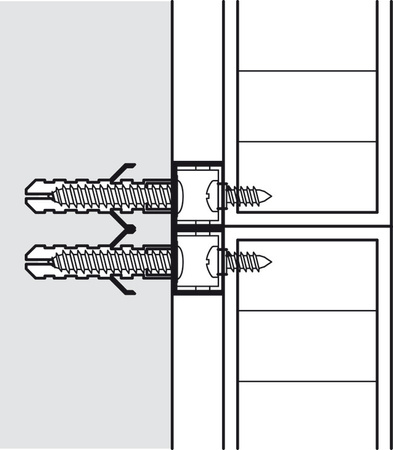 Klips montażowy do paneli ściennych - 50kg, stal nierdzewna, 50 × 8,5 × 10 mm