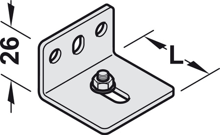 Kątowniki montażowe, z wkrętem i nakrętką