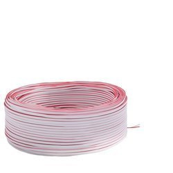 przewód 2x0,50 biały z czerwonym paskiem