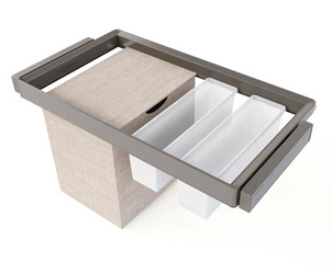 Zestaw Quartz – rama z cichym domykiem, kosz tekstylny i 2× taca