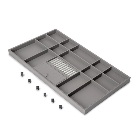 Zestaw Quartz – rama z cichym domykiem + szuflada organizacyjna M90, tytanowa