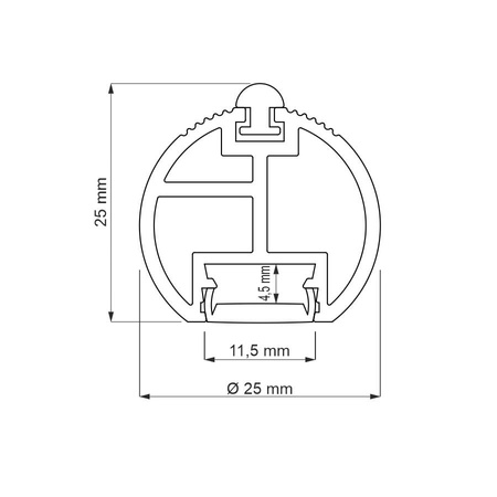 drążek RELING PLUS do szaf led 2 mb aluminium