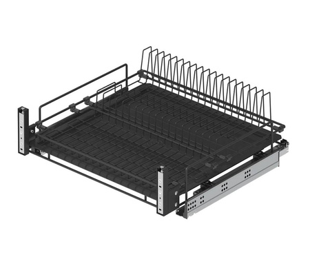Ociekarka szufladowa na talerze z tacką, szerokość  600 mm - antracyt