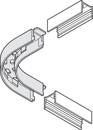 OneCable - Łącznik narożny 90° w jednej płaszczyźnie