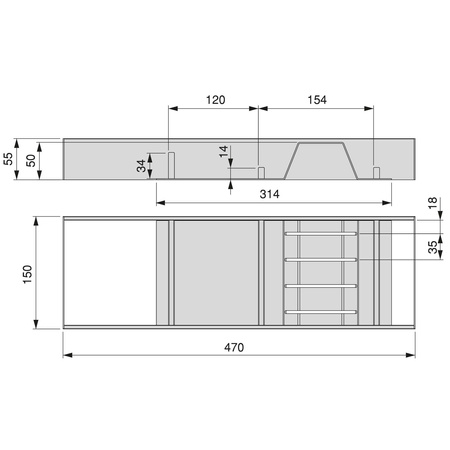 ORDERBOX - uchwyt na noże, 150x470 mm, antracyt