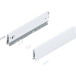 Bok MERIVOBOX, wysokość M (91 mm), dł.=400 mm, lewy/prawy, kolor - jedwabiście biały mat