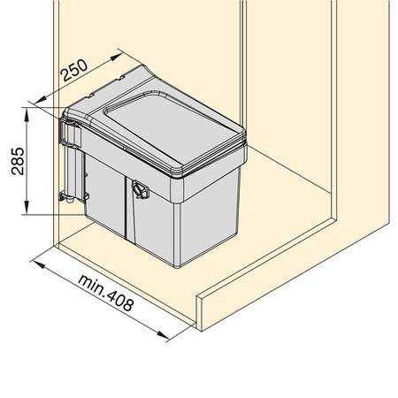 EMUCA - Pojemnik do recyklingu, 15 L