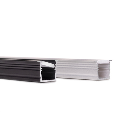 LED PYXIS - oprawa wpuszczana (24V) ciepła biel (2700K), długość 2,3m, czarny anodowany