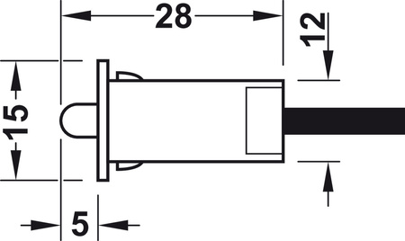 Przelacznik drzwiowy mech. czarny/d=12/