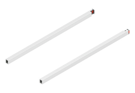 Reling podłużny MERIVOBOX  (lewy), dł.=450 mm, lewy/prawy, kolor - jedwabiście biały mat