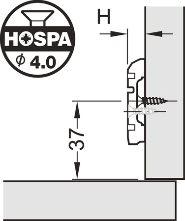 prowadnik do zawiasu metalla z regulacją mimośrodową