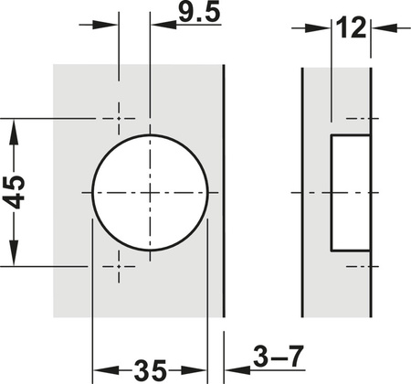 Hafele - zawias Metalla M310 nakładany bez sprężyny