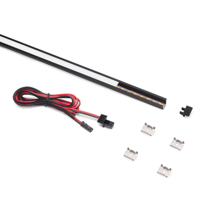 LED PYXIS - oprawa wpuszczana (24V) ciepła biel (2700K), długość 2,3m, czarny anodowany