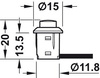 LOOX - Przełącznik naciskowy d=12/h=13,5 srebrny