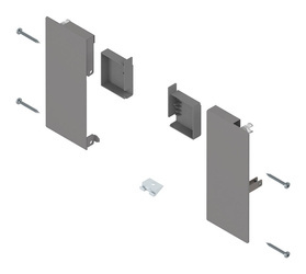 Mocowanie frontu MERIVOBOX , do szuflady wewnętrznej, lewe/prawe, kolor - szary indium mat