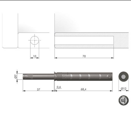 K-Push TECH 37mm z magnesem, antracyt - STRONG