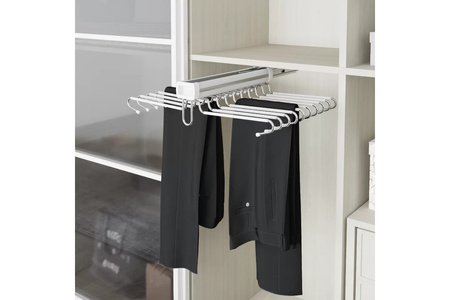 Wieszak podwójny na spodnie biały