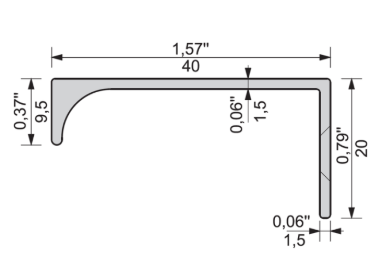 uchwyt U-9 R9/100 RAL 9003 mat