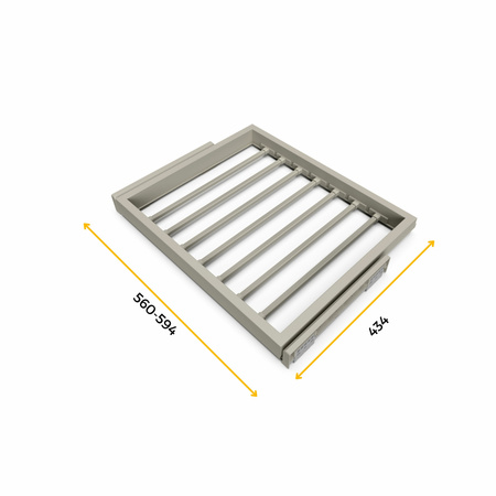 Wieszak na spodnie Hack, moduł 600 mm, kamienno-szary