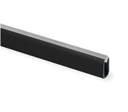 EMUCA - drążek owalny SILK aluminium 2,35 m czarny