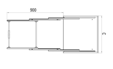 Mechanizm blatu wysuwanego szer.800 - Antracyt  