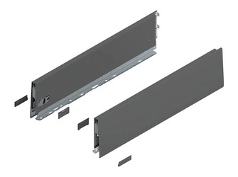 Bok MERIVOBOX, wysokość K (129 mm), dł.=550 mm, lewy/prawy, kolor - antracyt mat