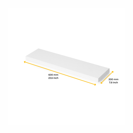 Emuca - blat półki, 600x200, biały