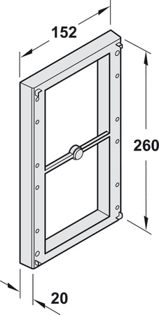 rama dystansowa, do wieszaka opuszczanego 2004, dystans 20 mm, możliwość układania w stos