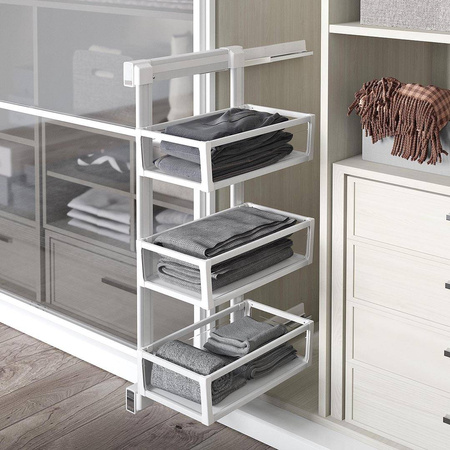 Półka boczna potrójna, biała lewa