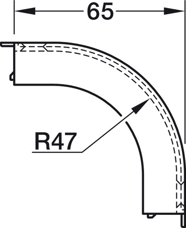 OneCable - Łącznik narożny 90° między dwiema płaszczyznami