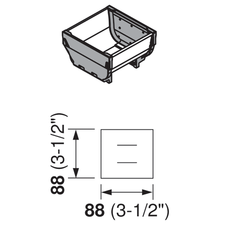 Blum ORGA-LINE - pojemnik, długość=88 mm, szerokość=88 mm