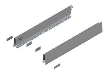 Bok MERIVOBOX, wysokość N (68.5 mm), dł.=450 mm, lewy/prawy, kolor - szary indium mat