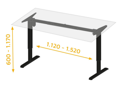 Stelaż biurka regulowany elektrycznie