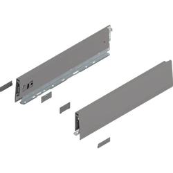 Bok MERIVOBOX, wysokość M (91 mm), dł.=300 mm, lewy/prawy, kolor - szary indium mat