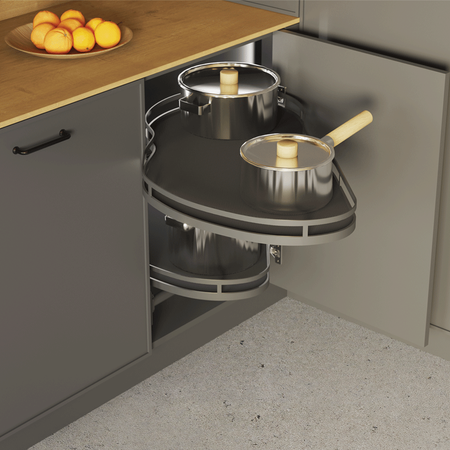 ERGO Corner Optima 900/500 prawa metal/mdf grafit/grafit