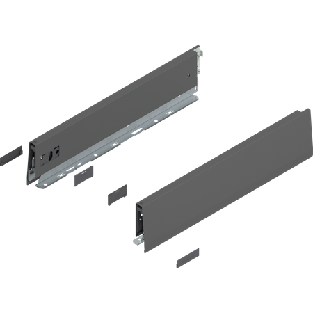 Bok MERIVOBOX, wysokość M (91 mm), dł.=300 mm, lewy/prawy, kolor - antracyt mat