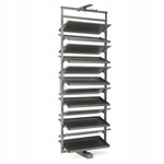 Kosz obrotowy na buty PREMIUM – 12 poziomów, Wysokość 1910-2110 mm obrót 360°, kolor mocca