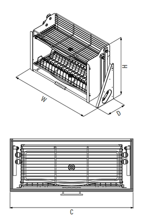Ociekacz system do szafek górnych, szerokość 60cm