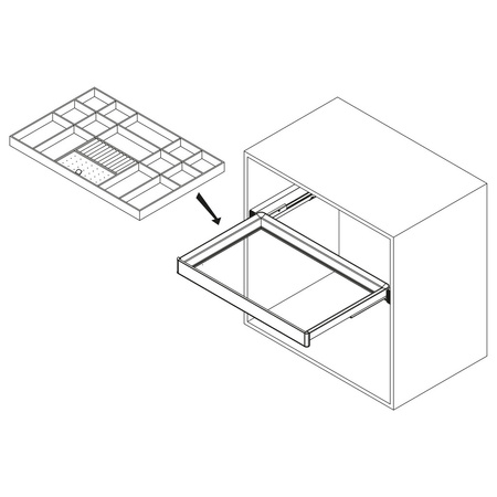 Zestaw Quartz – rama z cichym domykiem + szuflada organizacyjna z M70, tytanowa