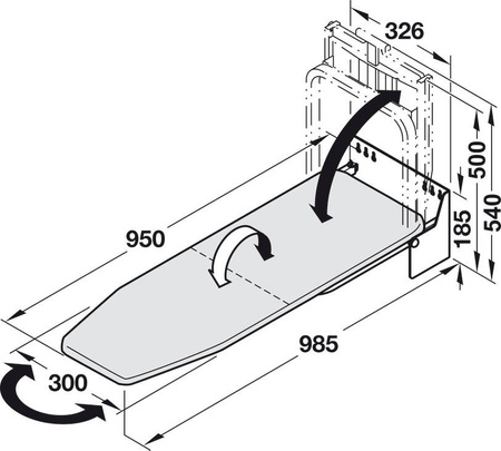 Hafele Ironfix składana deska do prasowania - montaż na ścianie
