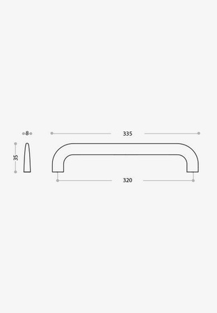 CURVE - UCHWYT MEBLOWY/ 320 MM/ CZARNY MAT