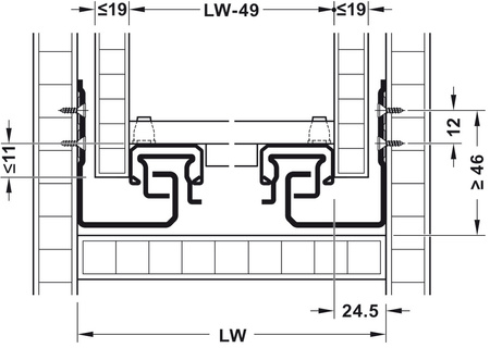 Prowadnica FAVORIT A30 L-500mm 3D tandem 19mm