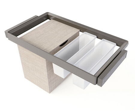 Zestaw Quartz – rama z cichym domykiem, kosz tekstylny i 2× taca